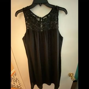 Gently used, sequin top black cocktail dress.